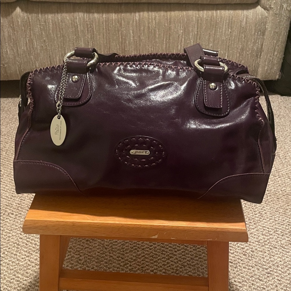 Elegant Purple Leather Satchel